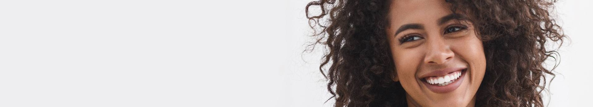Closeup of woman with beautiful smile