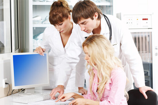 Dentists representing a corporate dentistry environment.